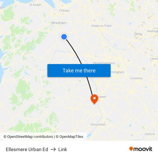 Ellesmere Urban Ed to Link map