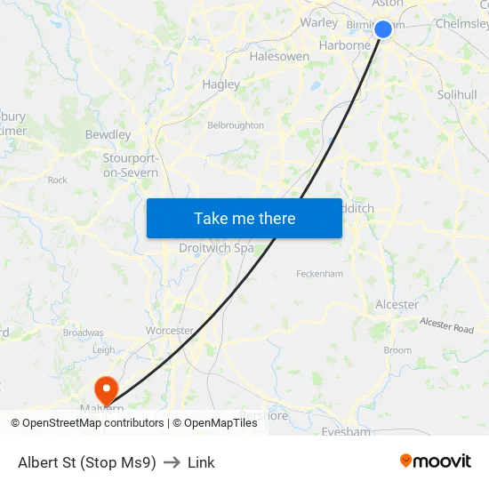 Albert Street to Link map