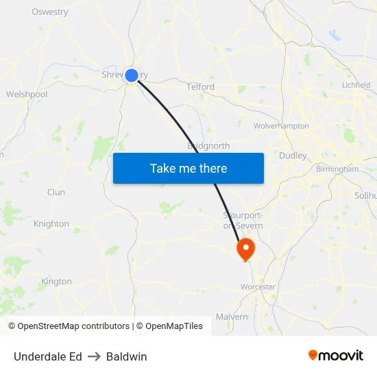 Underdale Ed to Baldwin map