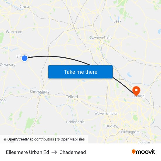 Ellesmere Urban Ed to Chadsmead map