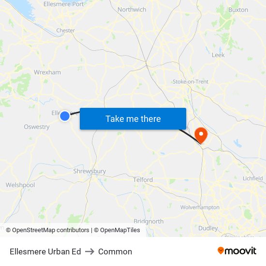 Ellesmere Urban Ed to Common map