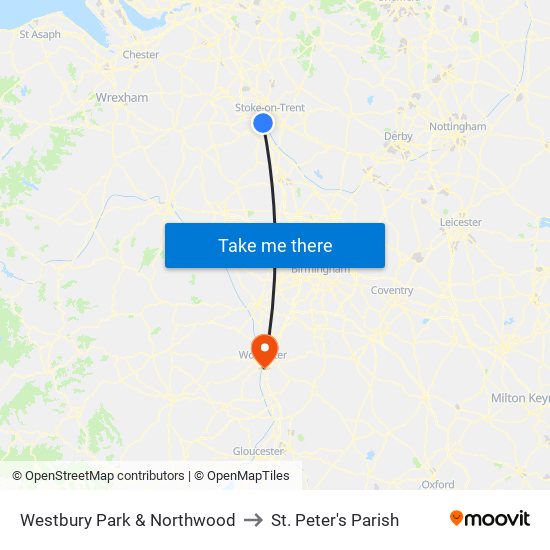 Westbury Park & Northwood to St. Peter's Parish map