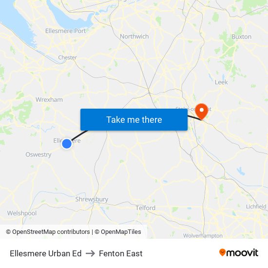 Ellesmere Urban Ed to Fenton East map