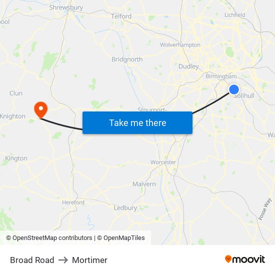 Broad Road to Mortimer map