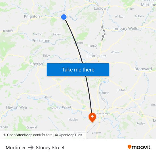 Mortimer to Stoney Street map