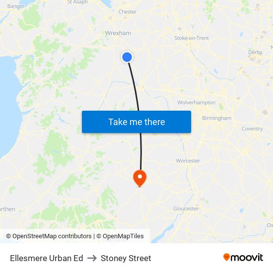 Ellesmere Urban Ed to Stoney Street map