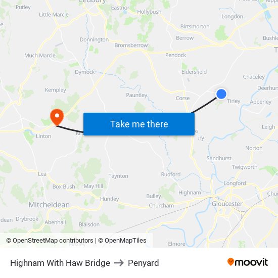 Highnam With Haw Bridge to Penyard map