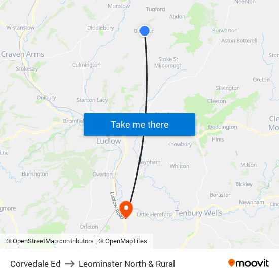 Corvedale Ed to Leominster North & Rural map