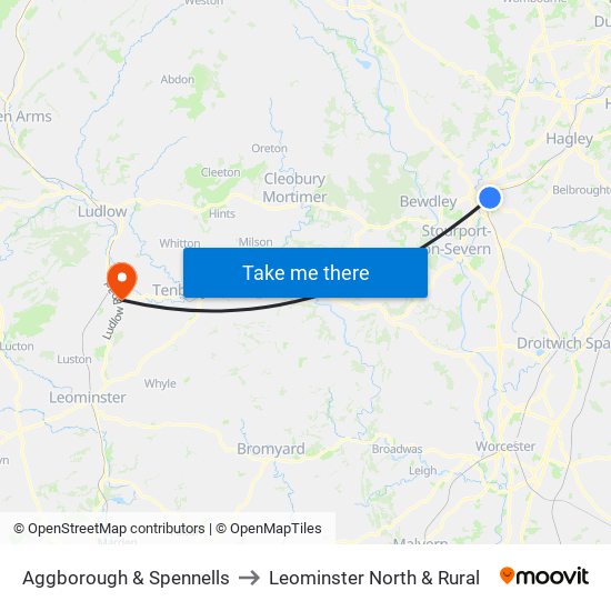 Aggborough & Spennells to Leominster North & Rural map