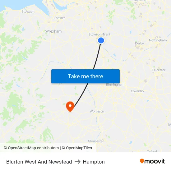 Blurton West And Newstead to Hampton map