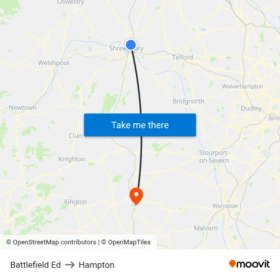 Battlefield Ed to Hampton map