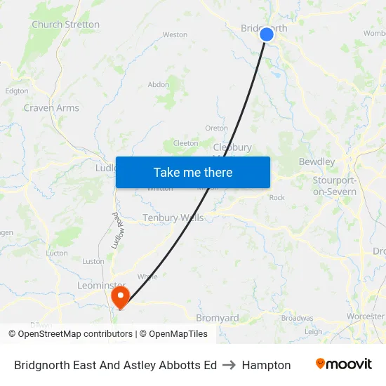 Bridgnorth East And Astley Abbotts Ed to Hampton map