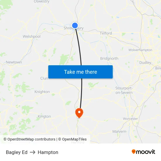 Bagley Ed to Hampton map