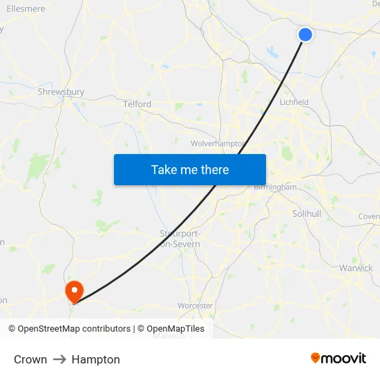 Crown to Hampton map