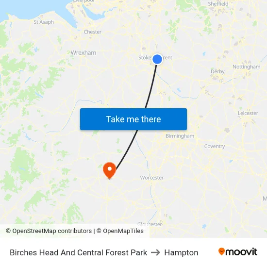 Birches Head And Central Forest Park to Hampton map