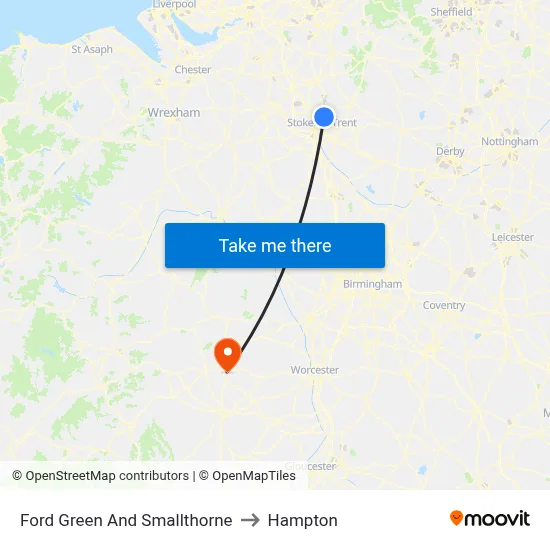 Ford Green And Smallthorne to Hampton map