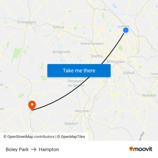 Boley Park to Hampton map