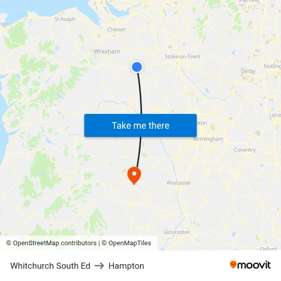 Whitchurch South Ed to Hampton map