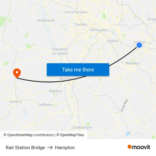 Rail Station Bridge to Hampton map