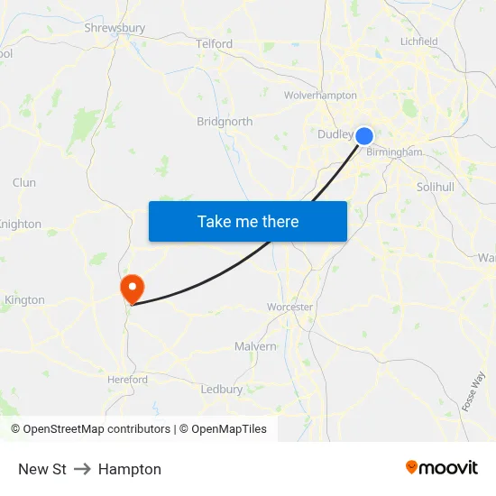 New St to Hampton map