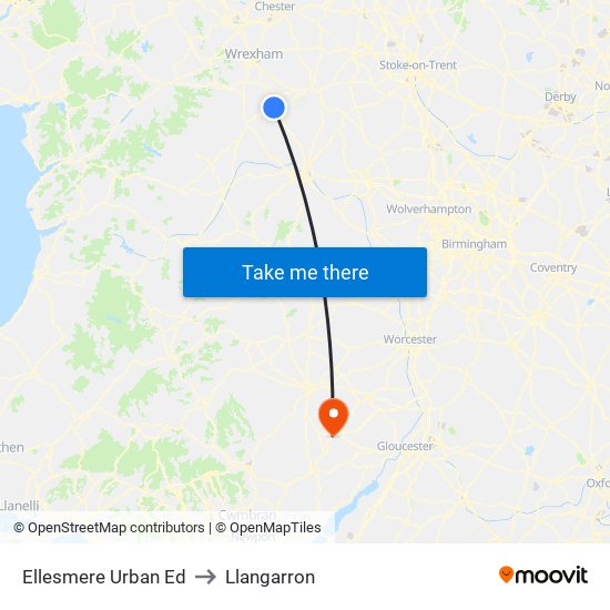 Ellesmere Urban Ed to Llangarron map
