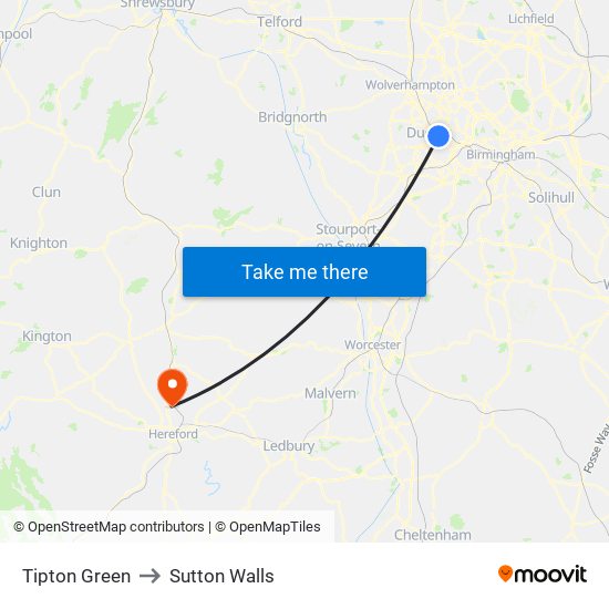 Tipton Green to Sutton Walls map