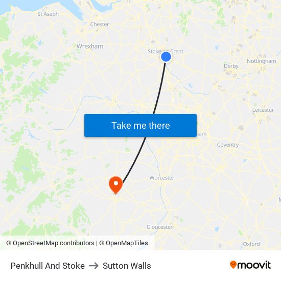 Penkhull And Stoke to Sutton Walls map