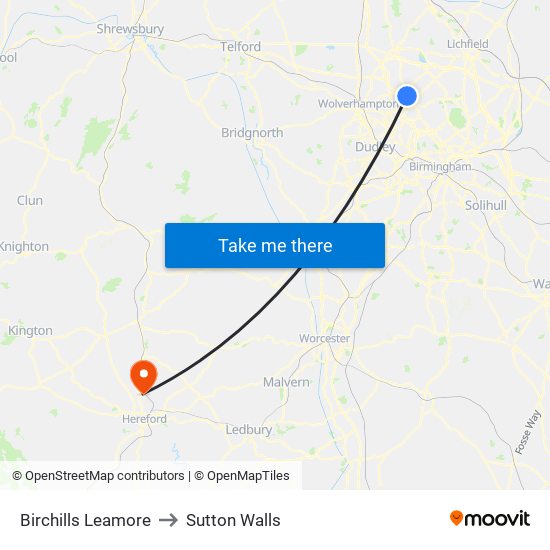 Birchills Leamore to Sutton Walls map