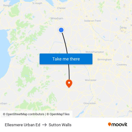 Ellesmere Urban Ed to Sutton Walls map