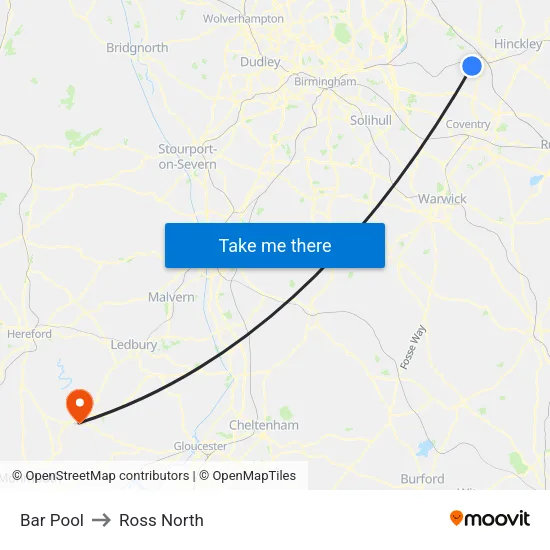 Bar Pool to Ross North map