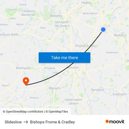 Slideslow to Bishops Frome & Cradley map