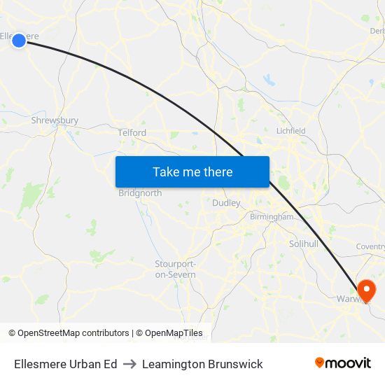 Ellesmere Urban Ed to Leamington Brunswick map