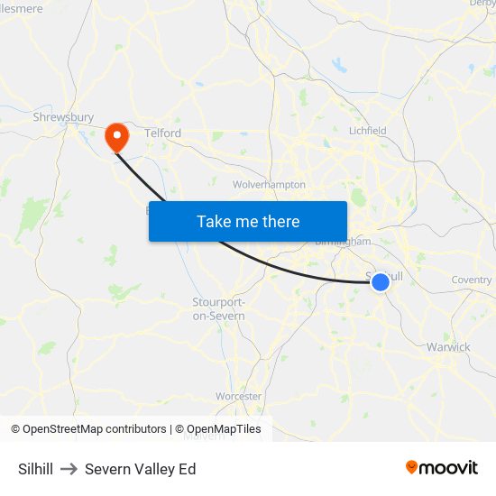 Silhill to Severn Valley Ed map