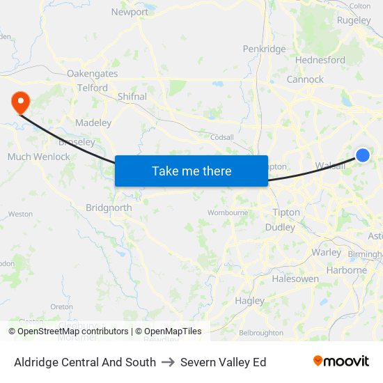 Aldridge Central And South to Severn Valley Ed map