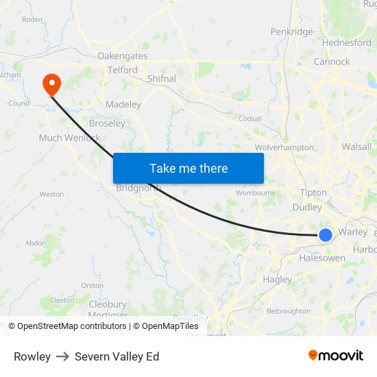 Rowley to Severn Valley Ed map