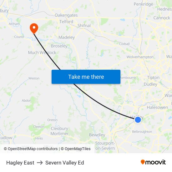 Hagley East to Severn Valley Ed map