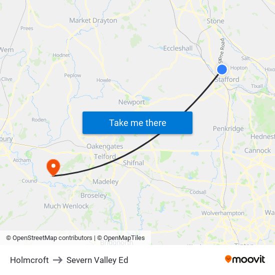 Holmcroft to Severn Valley Ed map