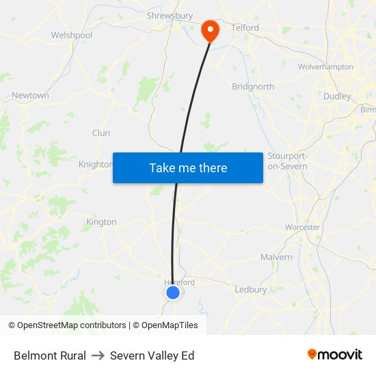 Belmont Rural to Severn Valley Ed map