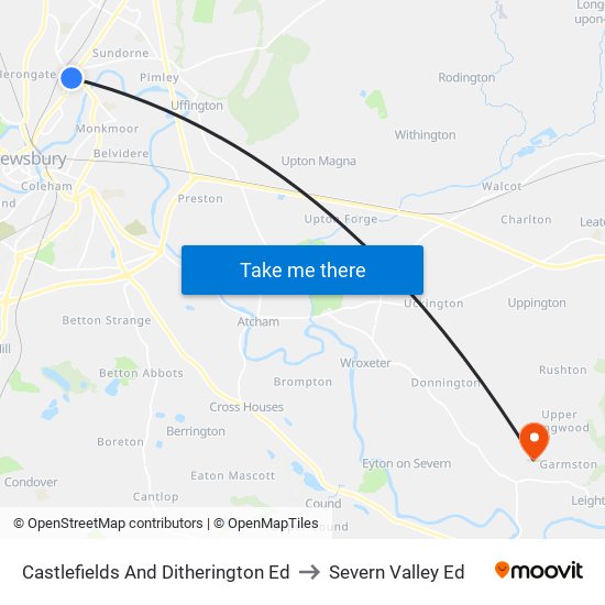 Castlefields And Ditherington Ed to Severn Valley Ed map