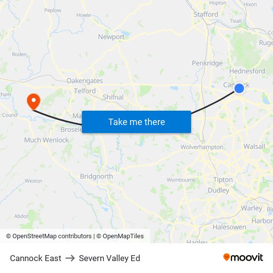 Cannock East to Severn Valley Ed map