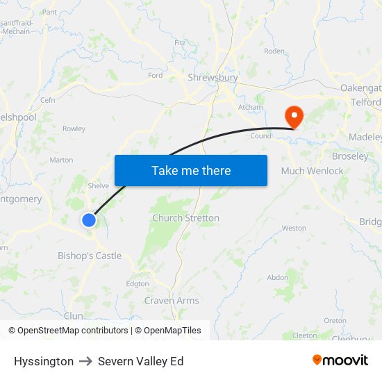 Hyssington to Severn Valley Ed map