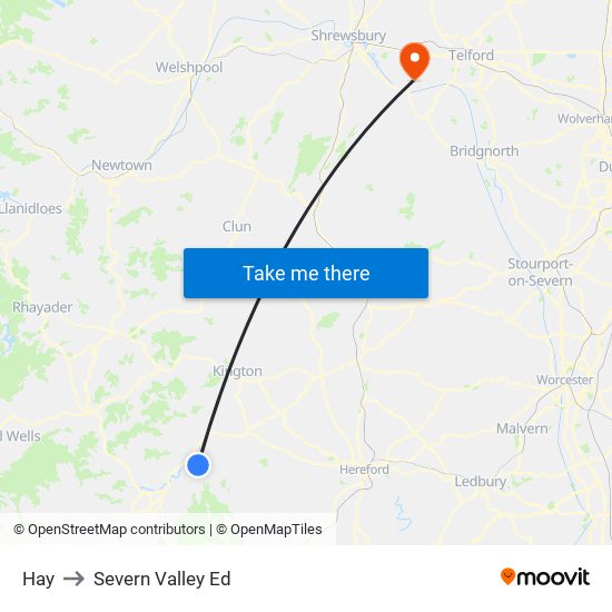 Hay to Severn Valley Ed map