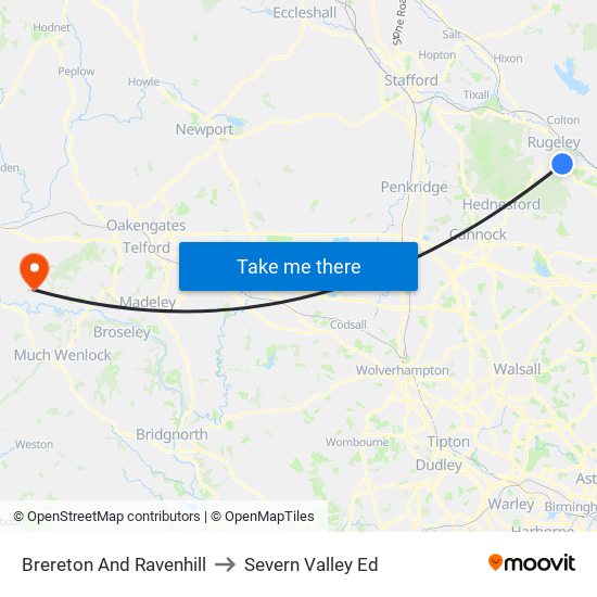 Brereton And Ravenhill to Severn Valley Ed map