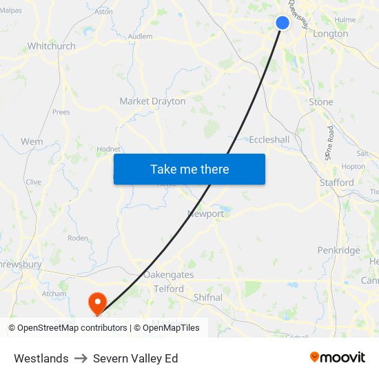 Westlands to Severn Valley Ed map