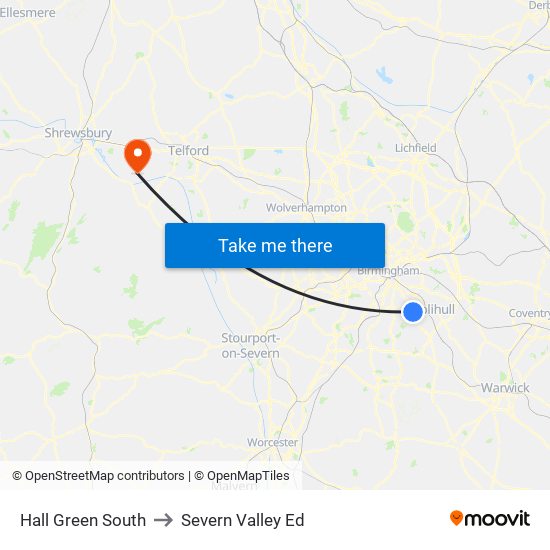 Hall Green South to Severn Valley Ed map