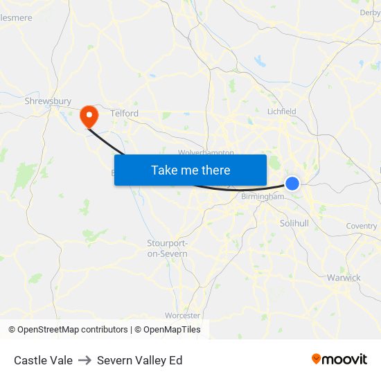 Castle Vale to Severn Valley Ed map