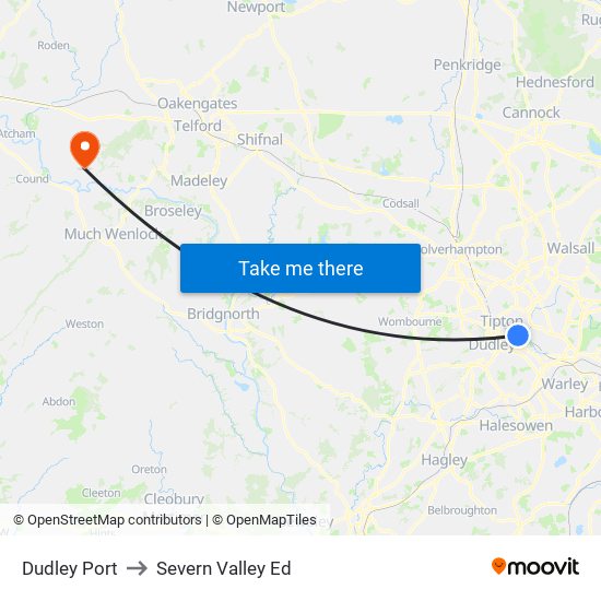 Dudley Port to Severn Valley Ed map