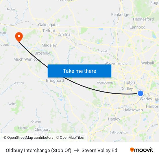 Oldbury Interchange (Stop Of) to Severn Valley Ed map