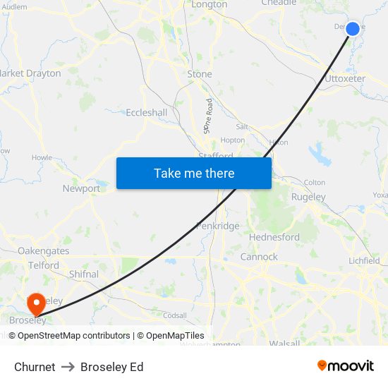 Churnet to Broseley Ed map