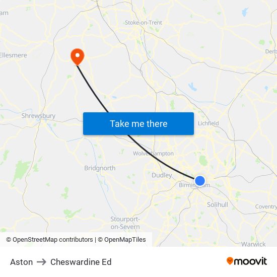 Aston to Cheswardine Ed map